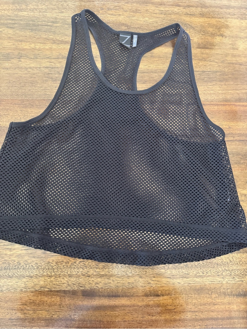 Zella Black Mesh Racerback Crop Tank